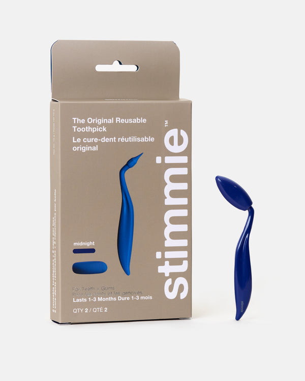 Midnight Navy Two-Pack - The Original Reusable Toothpick Sold As a Set of Two Per Box